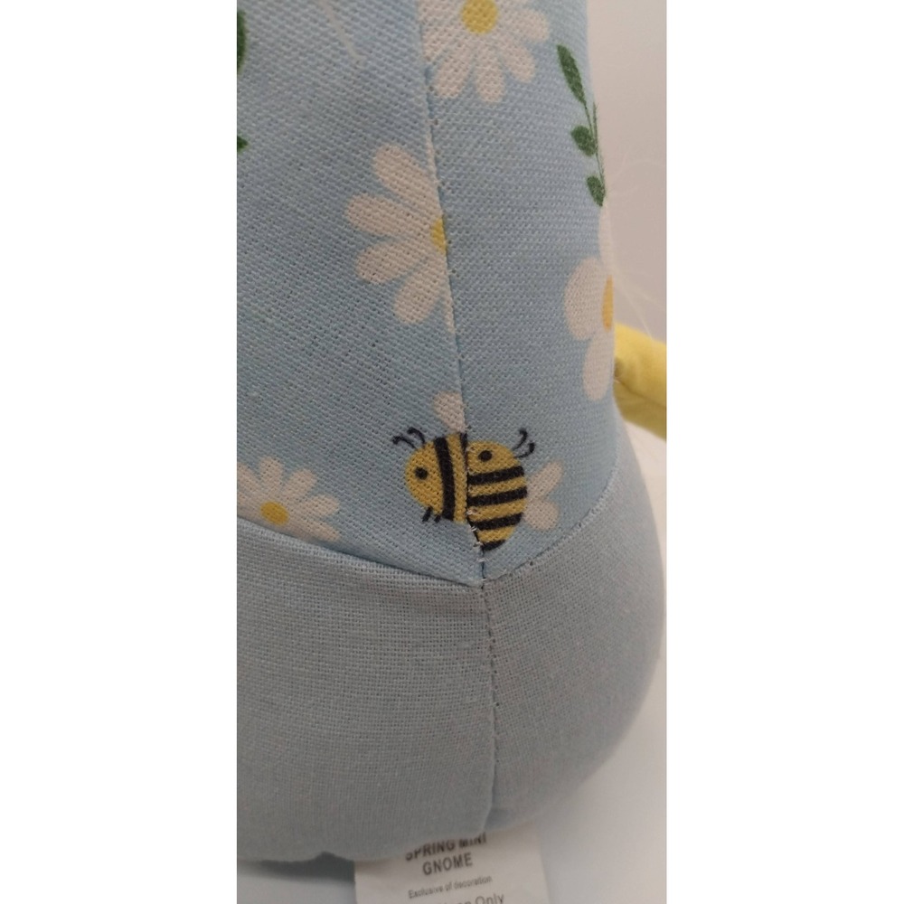 ALDI Mini Spring GNOME Plush Weighted Yellow Blue Bees & Flowers Garden Whimsy - Picture 4 of 5